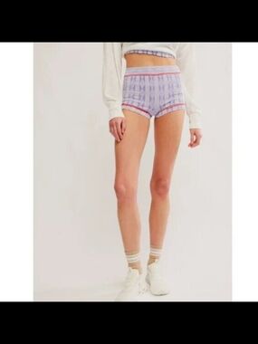 Free People High-Waist Purple Patterned Women’s Shorts